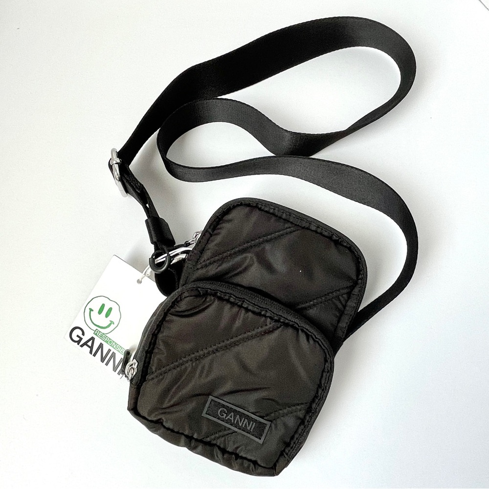 Ganni Mini Quilted Tech Crossbody Bag NWT - Picture 1 of 4